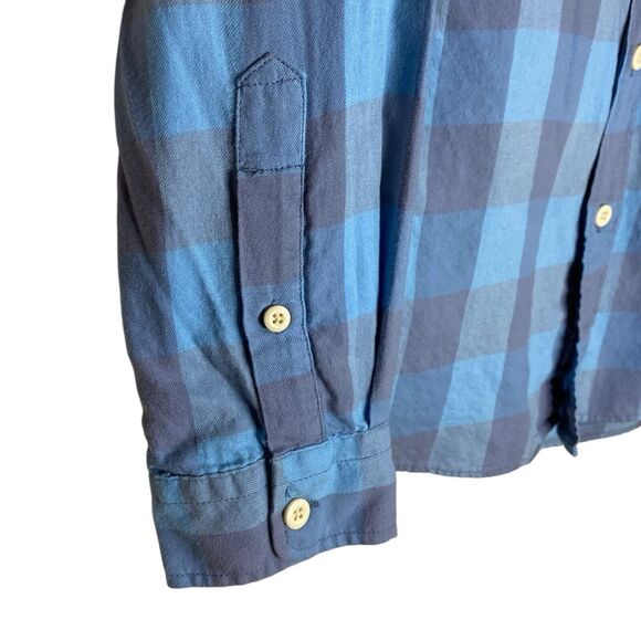American Eagle Shirt Mens S Blue Gray Flannel Button Up Plaid Preppy Casual Soft - Picture 7 of 10